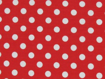 1cm Spot Polycotton Print, Red