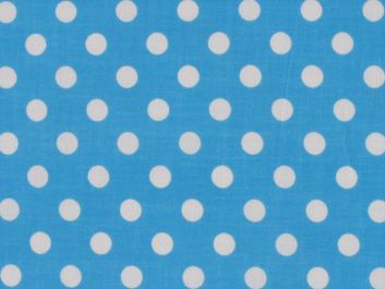 1cm Spot Polycotton Print, Turquoise