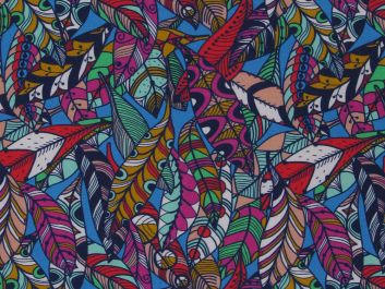 Abstract Feather Flutter Cotton Jersey Print