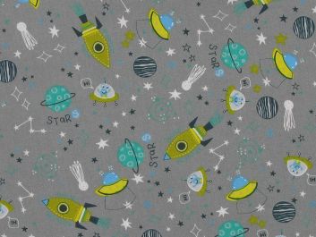 Adventure And Beyond Cotton Print, Grey