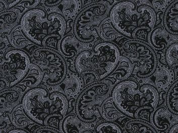 Agal Paisley Cotton Poplin  Print, Black