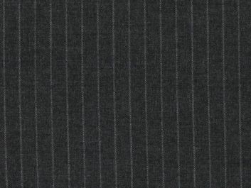 Alfred Brown Super 100s 1cm Stripe Wool Suiting, Grey