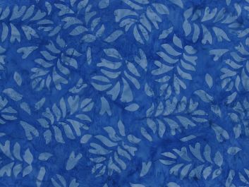 Bali Batik Cotton, Fern Leaf, Cobalt