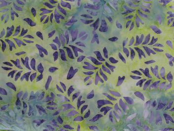 Bali Batik Cotton, Fern Leaf, Meadow