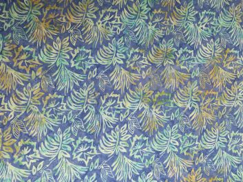 Bali Batik Cotton, Floral Butterfly, Aegean