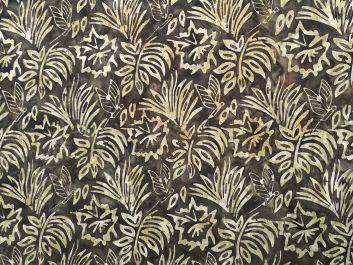 Bali Batik Cotton, Floral Butterfly, Cocoa