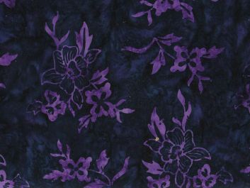 Bali Batik Cotton, Hibiscus, Juniper
