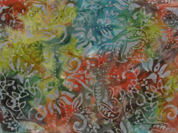 Bali Batik Cotton, Night Garden, Wheat