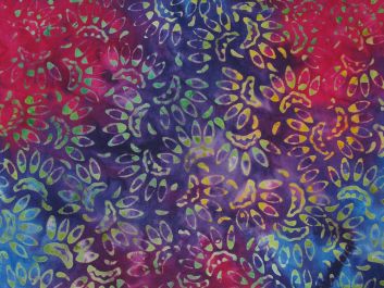 Bali Batik Cotton, Paw Print, Grape