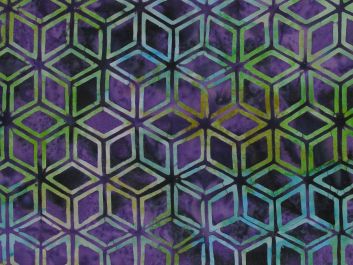 Bali Batik Cotton, Star Cube, Plum