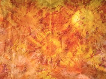 Bali Batik Cotton, Sunburst, Orange Yellow