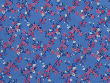 Blossom Chain Polycotton Print, Navy