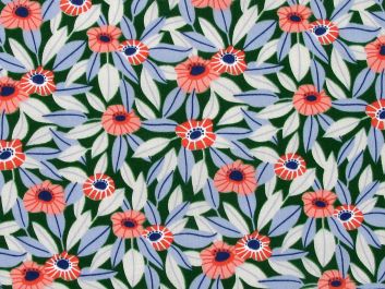 Blue Leaf Poppy Polycotton Print, Bottle