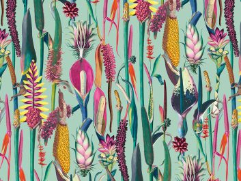 Botanical Wonders Printed Velvet, Duck Egg