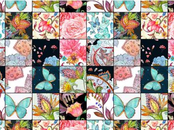 Butterfly Patchwork Cotton Print