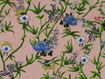 Camellia Viscose Print, Peach