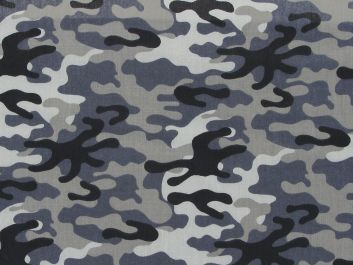 Camouflage Flash Polycotton Print, Slate