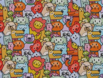 Cheerful Zoo Cotton Print