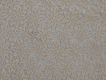 Chemical Raschel Embroidery Lace, Sunflower, Coffee