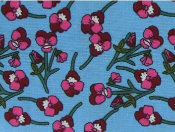 Cherry Blossom Float Cotton Print, Sky