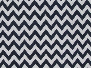 Chevron Polycotton Print, Black