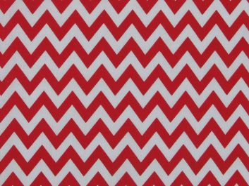 Chevron Polycotton Print, Red