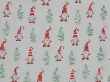Christmas Gnome Polycotton Print