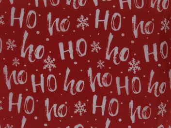 Christmas Ho Ho Ho Polyester Lining, Red