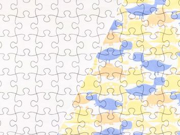 Colour Change Cotton Jersey, Dinosaur Puzzle