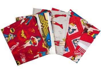 Comic Heroines Cotton Fat Quarters 5 Pack