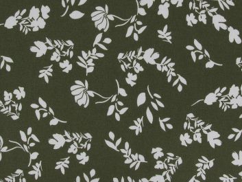 Contour Floral Viscose Print, Olive