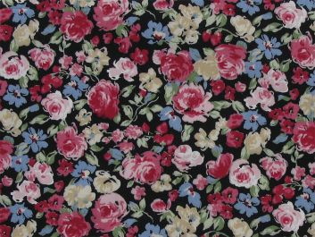 Country Meadow Cotton Poplin Print, Black