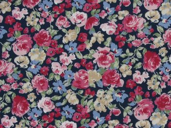 Country Meadow Cotton Poplin Print, Navy