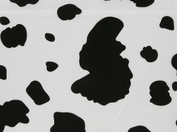 Cow Patch Polycotton Print, Black