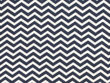 Craft Collection Cotton Print, Chevron, Navy