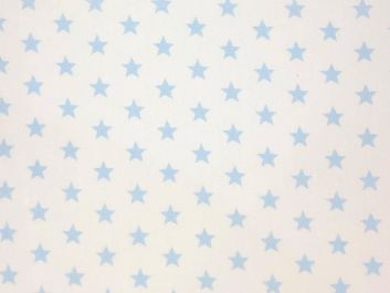Craft Collection Cotton Print, Small Coloured Star, Light Blue
