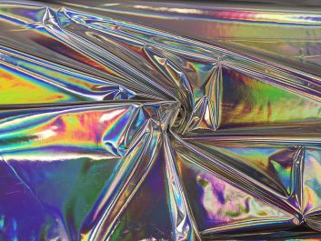 Crystal Spandex Knit PU with Hologram Foil