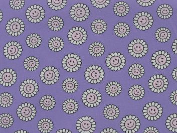 Daisy Smile Polycotton Print, Lilac