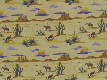 Desert Cowboy Cotton Print, Sand