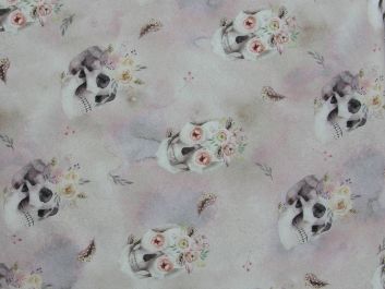 Digital Skulls French Terry, Light Grey