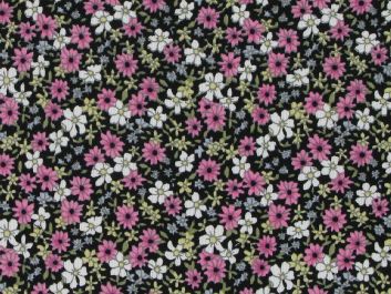 Ditsy Flower Field Printed Needlecord, Pink