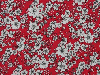Ditsy Silhouette Viscose Print, Red