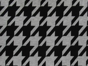 Dogtooth Check Printed Ponte Roma, Grey Marl