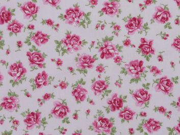 English Rose Meadow Cotton Poplin Print, Pink