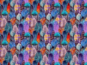 Feather Collage Cotton Print