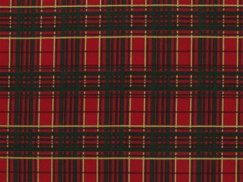 Festive Tartan Cotton Print, Red