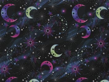 Fleece Backed Showerproof Soft Shell, Celestial Moons