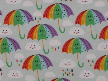 Fleece Backed Showerproof Soft Shell, Happy Umbrellas