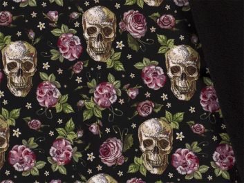 Fleece Backed Showerproof Soft Shell, Rose Skull