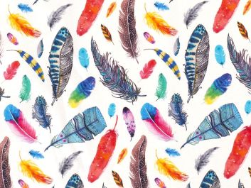 Floating Feathers Cotton Jersey